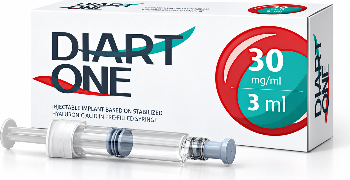 Diart One 30 mg/ml, 3 ml carton with the pre-filled hyaluronic acid syringe